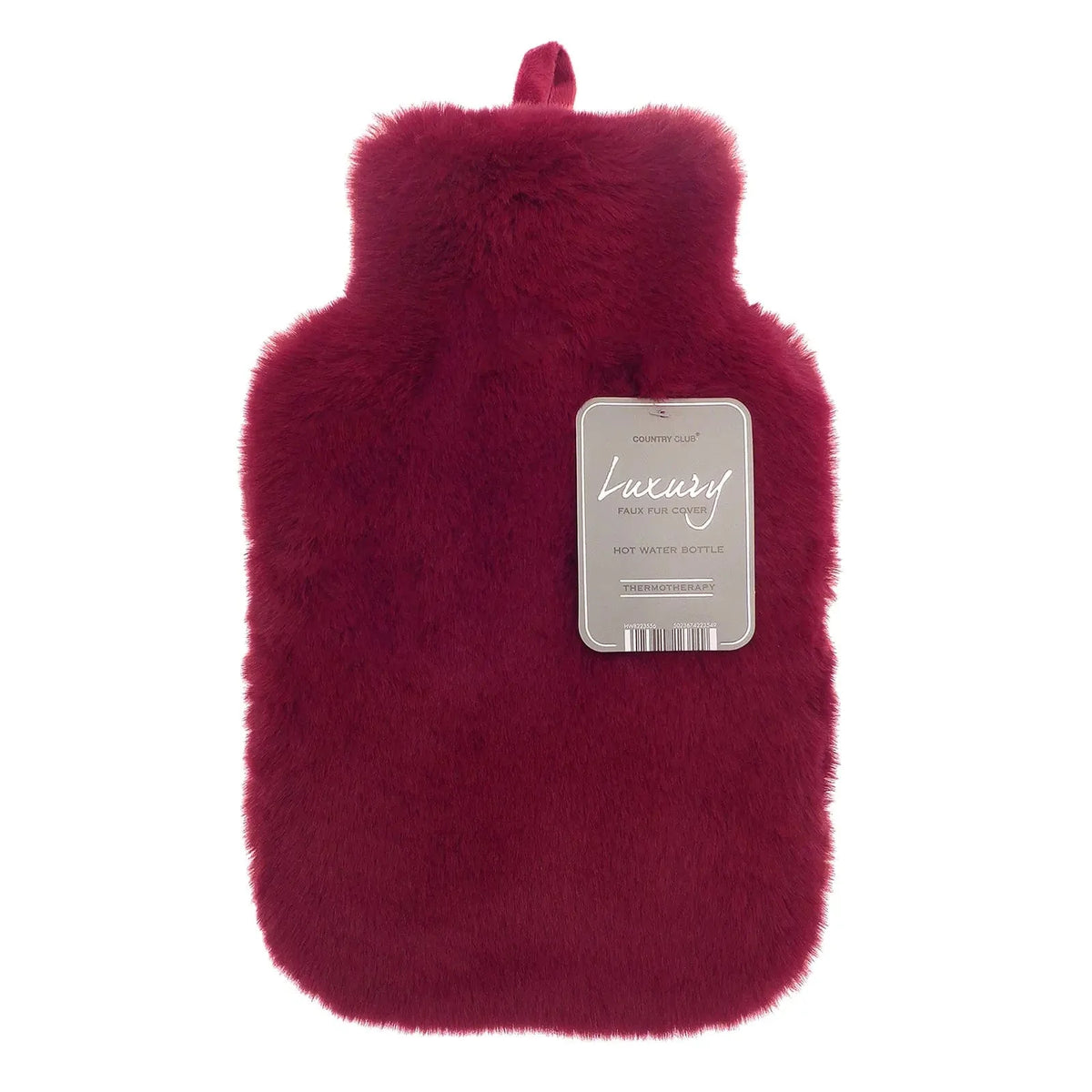 Super Luxury Faux Fur Hot Water Bottle - Red