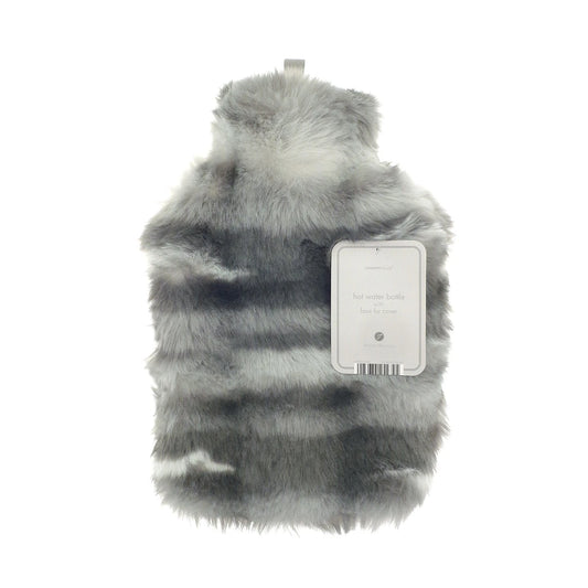 Pebble Ombre Faux Fur 2L Hot Water Bottle - Grey