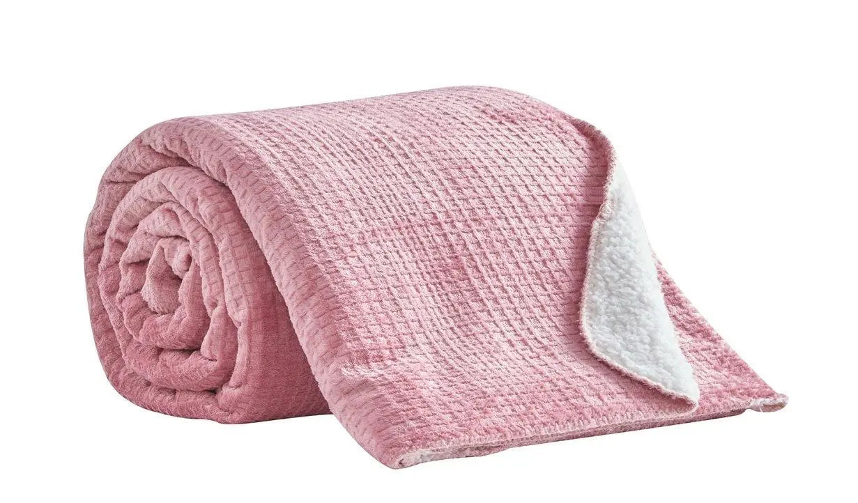 Embossed Flannel Sherpa Throw