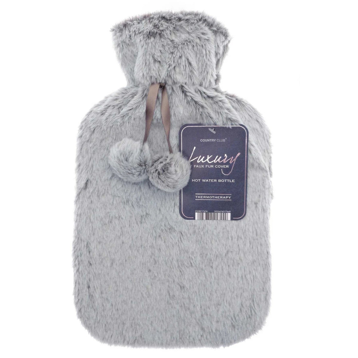 Taupe Tipped Faux Fur 2L Hot Water Bottle