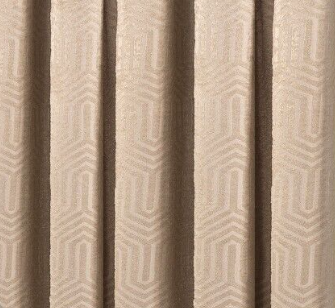 Thermal Blockout Jacquard Pencil Pleat Curtains (Natural/Gold)