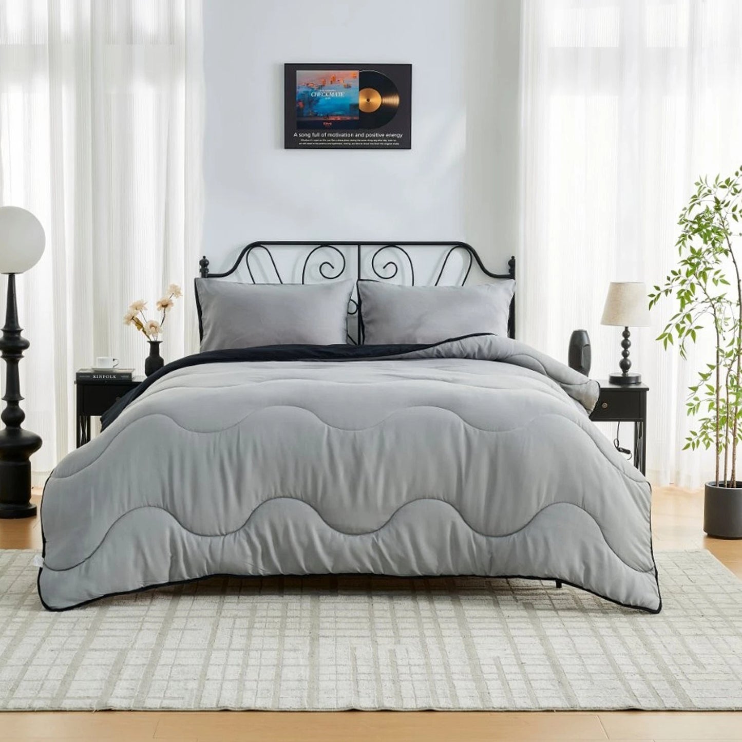 Coverless 10.5 Tog Reversible Wave Duvet