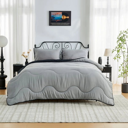 Coverless 10.5 Tog Reversible Wave Duvet