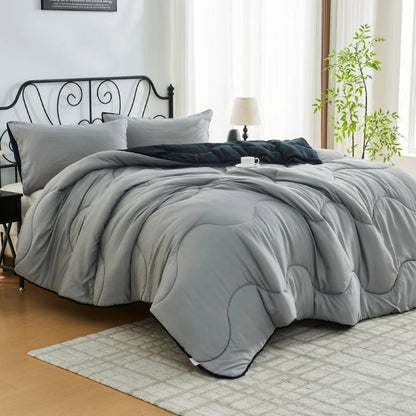 Coverless 10.5 Tog Reversible Wave Duvet