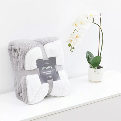 Embossed Flannel Sherpa Throw