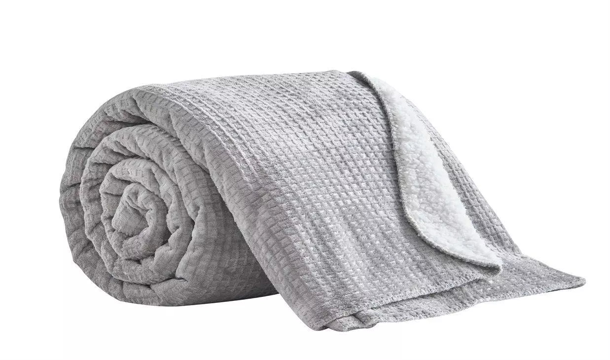 Embossed Flannel Sherpa Throw