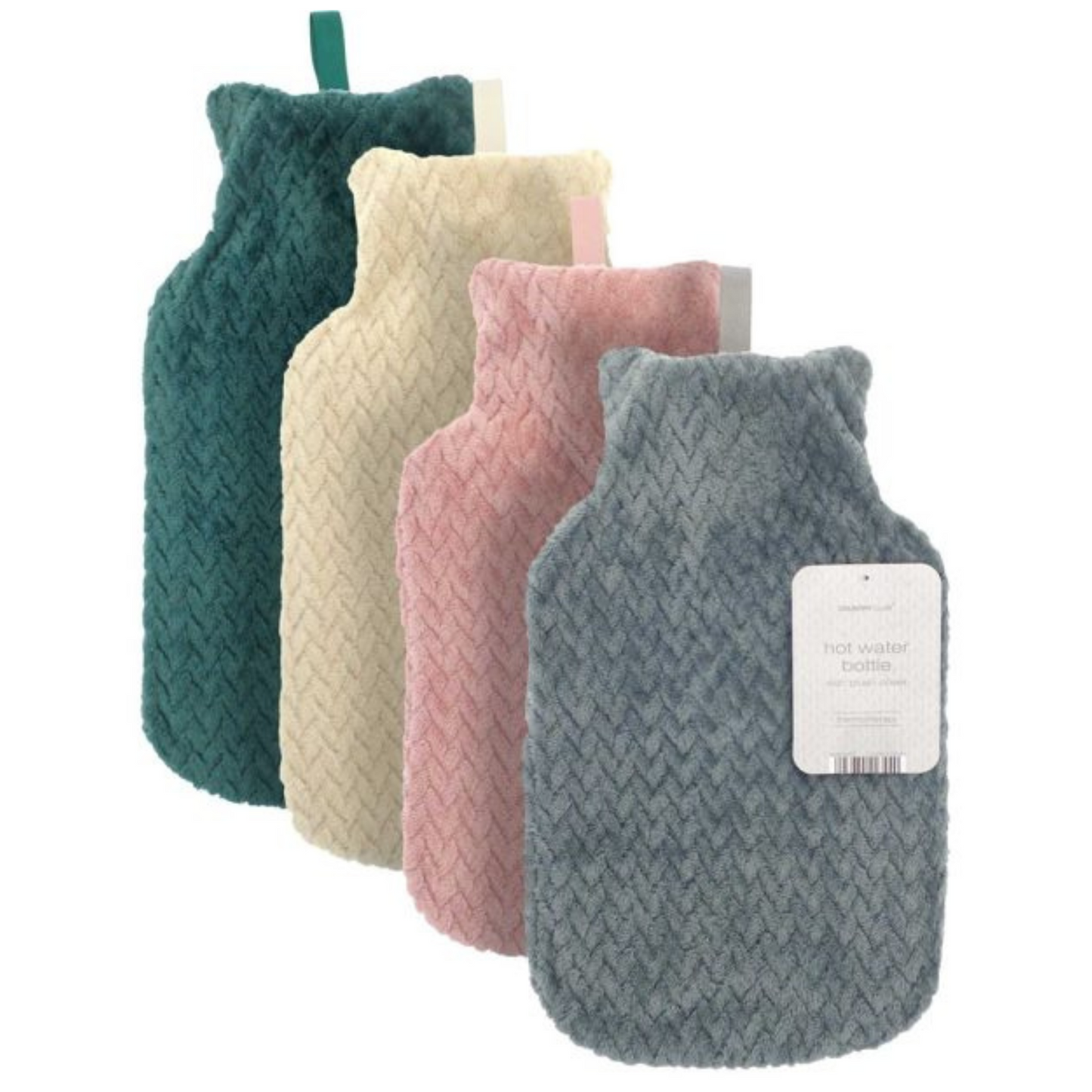 2L Hot Water Bottle with Soft Plush Cover