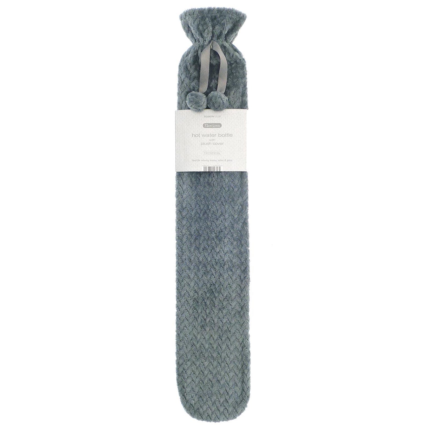 Extra Long 2L Hot Water Bottle with Soft Plush Cover