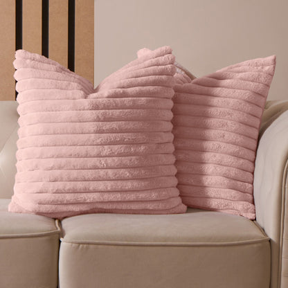 Faux Fur Thick Ribbed 18" Cushion Cover