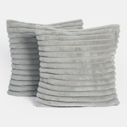 Faux Fur Thick Ribbed 18" Cushion Cover