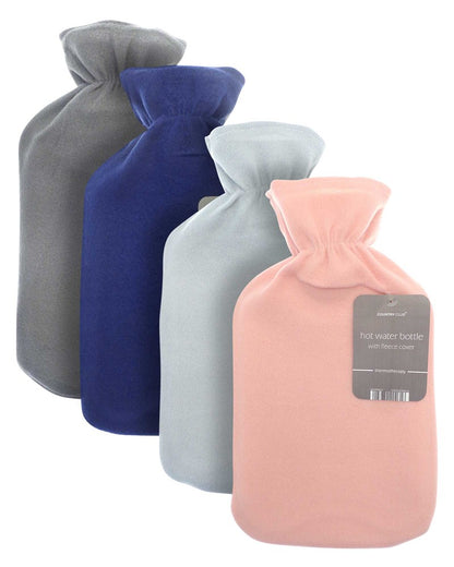 2L Hot Water Bottle with Plain Fleece Cover