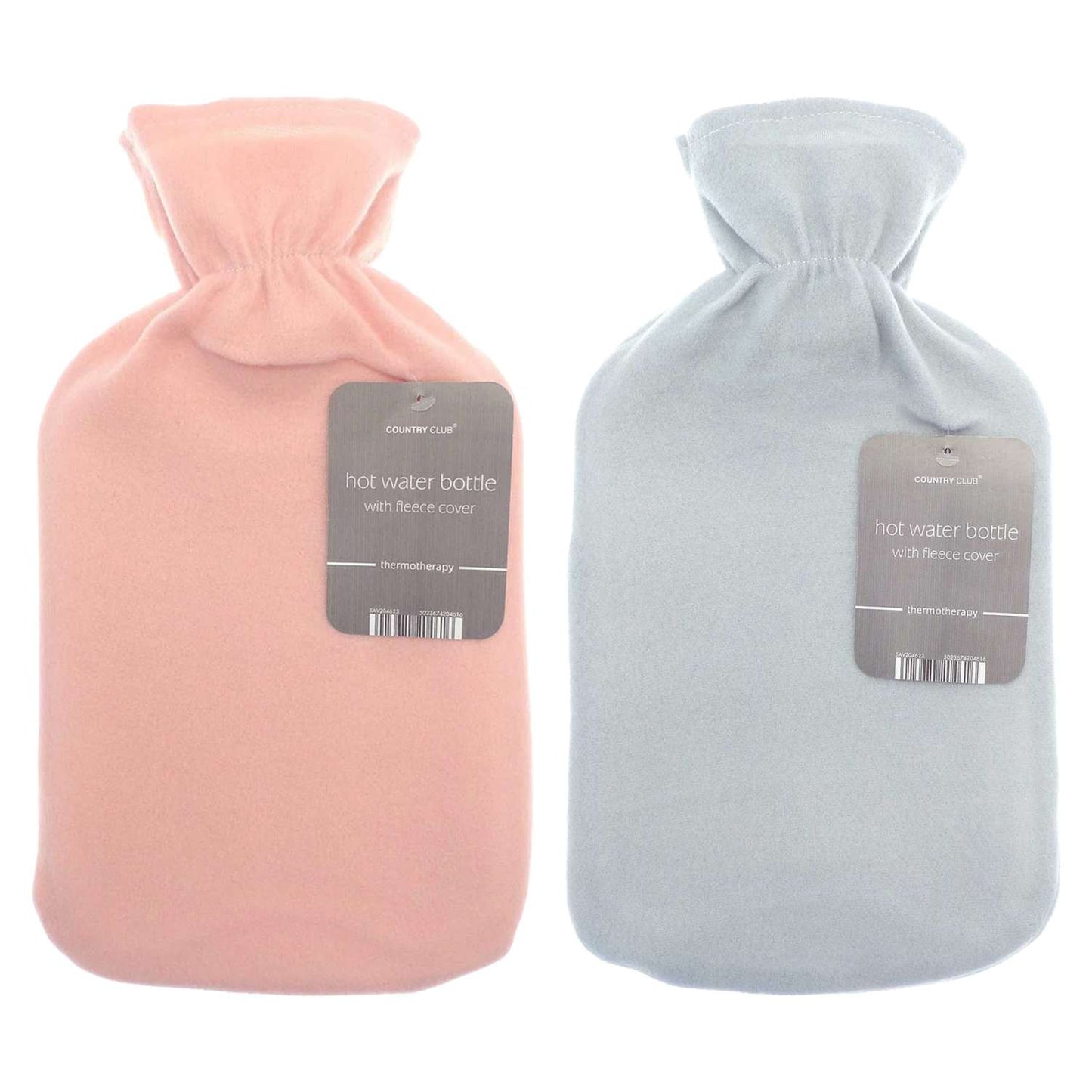 2L Hot Water Bottle with Plain Fleece Cover