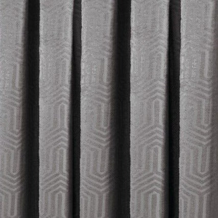 Thermal Blockout Jacquard Pencil Pleat Curtains (Grey)
