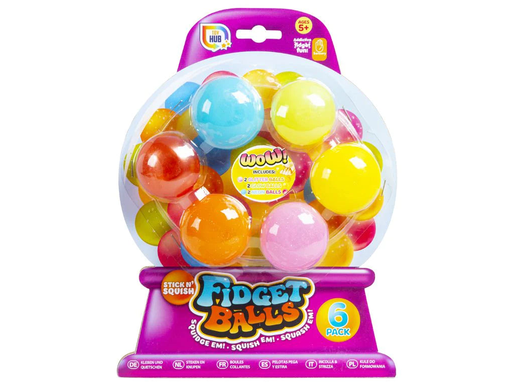 Stick n’ Squish Fidget Balls 6 Pack