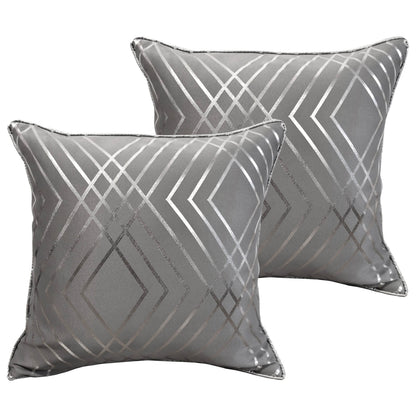 Geo Sparkle 18" Silver Foil Cushion Cover