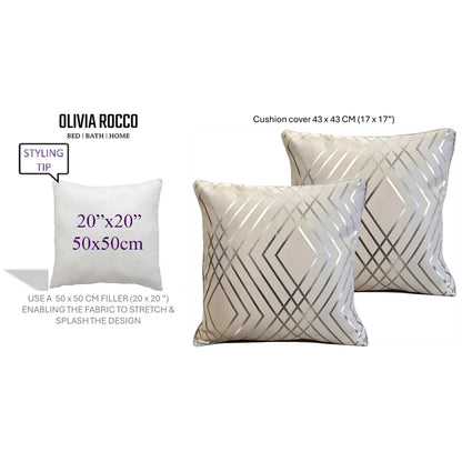 Geo Sparkle 18" Silver Foil Cushion Cover