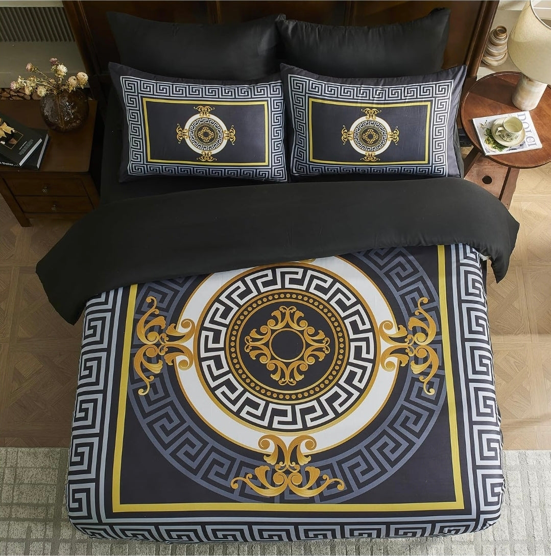 Greek Luxury Microfibre Duvet Cover & Pillowcase Set