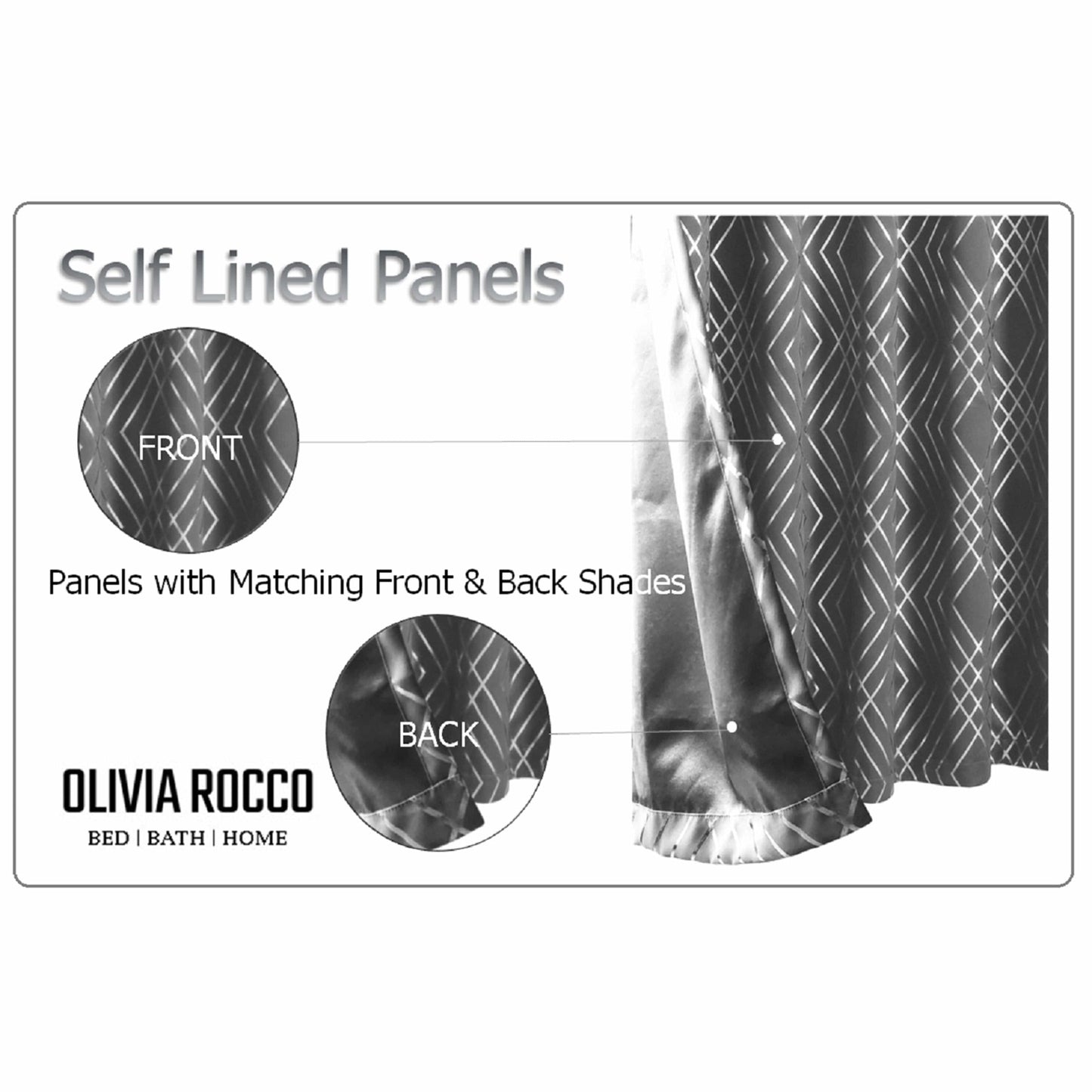 Charcoal and Silver Geo Sparkle Blackout Eyelet Curtain Pair
