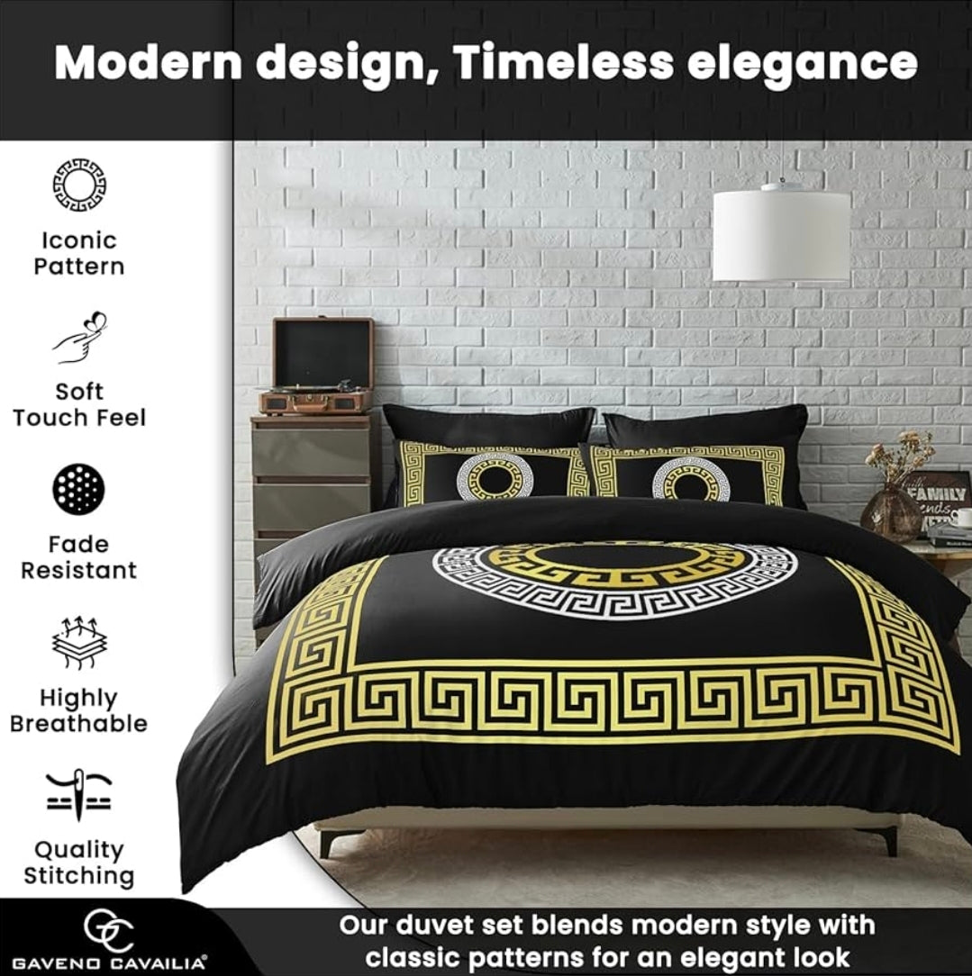 Greek Luxury Microfibre Duvet Cover & Pillowcase Set