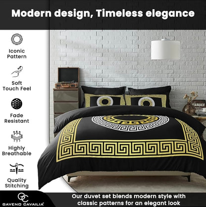 Greek Luxury Microfibre Duvet Cover & Pillowcase Set