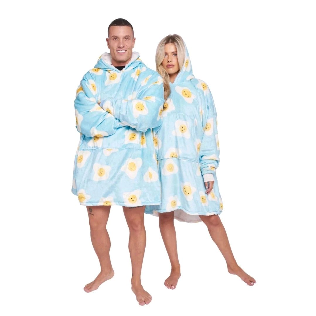 Extra Thick Oversized Sherpa Fleece Hoodie Blanket