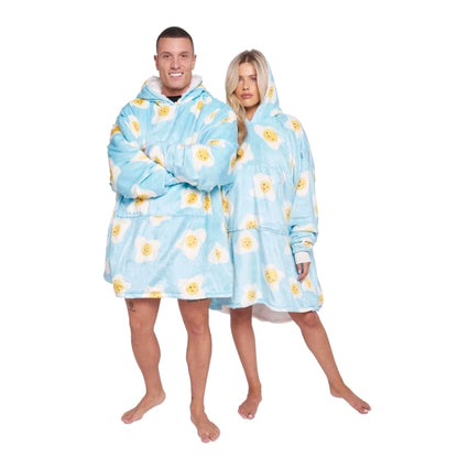 Extra Thick Oversized Sherpa Fleece Hoodie Blanket