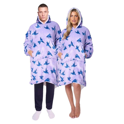 Extra Thick Oversized Sherpa Fleece Hoodie Blanket