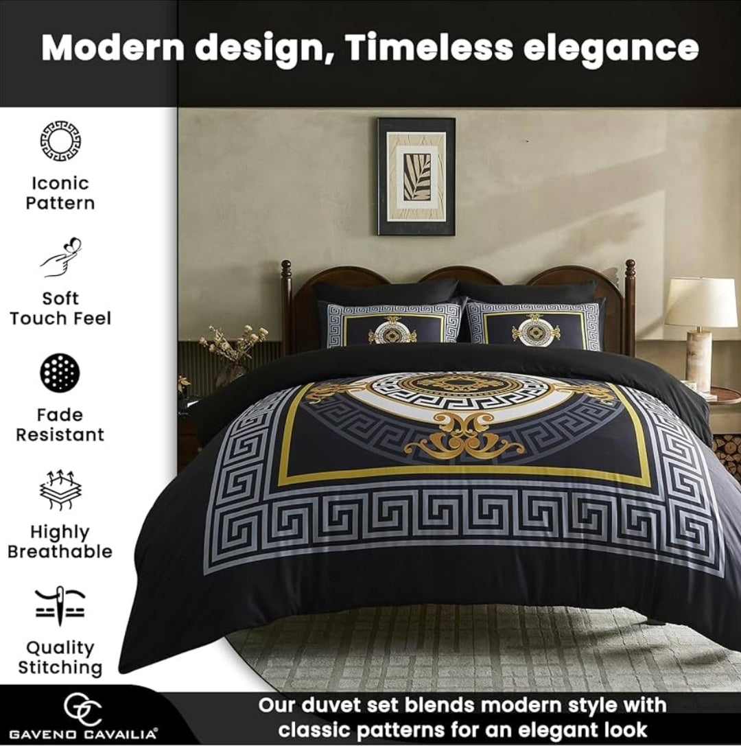 Greek Luxury Microfibre Duvet Cover & Pillowcase Set