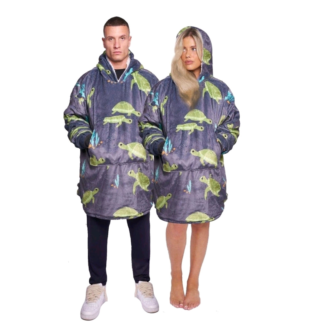 Extra Thick Oversized Sherpa Fleece Hoodie Blanket