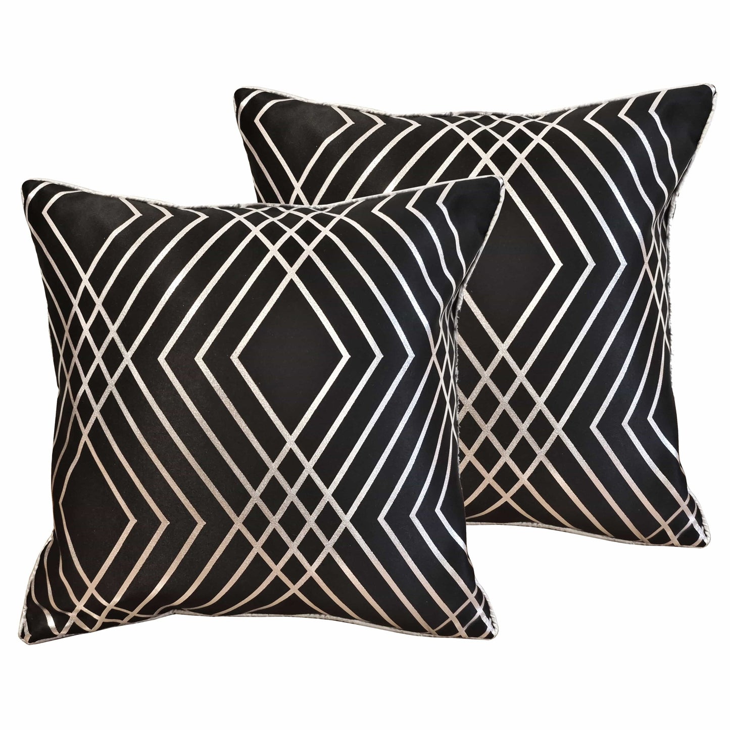 Geo Sparkle 18" Silver Foil Cushion Cover