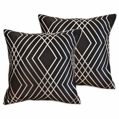 Geo Sparkle 18" Silver Foil Cushion Cover