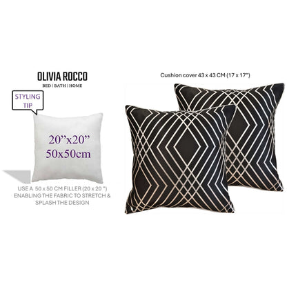 Geo Sparkle 18" Silver Foil Cushion Cover