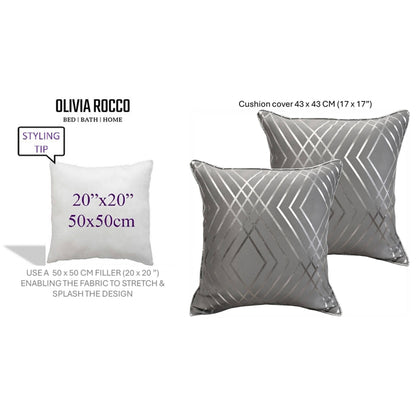 Geo Sparkle 18" Silver Foil Cushion Cover