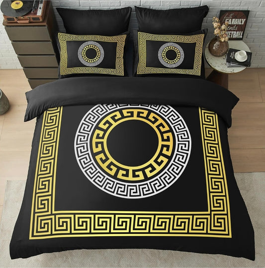 Greek Luxury Microfibre Duvet Cover & Pillowcase Set
