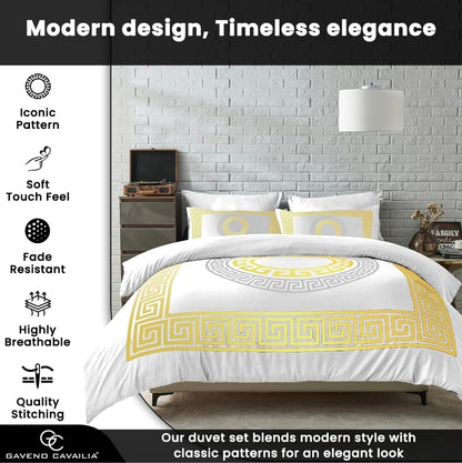 Greek Luxury Microfibre Duvet Cover & Pillowcase Set
