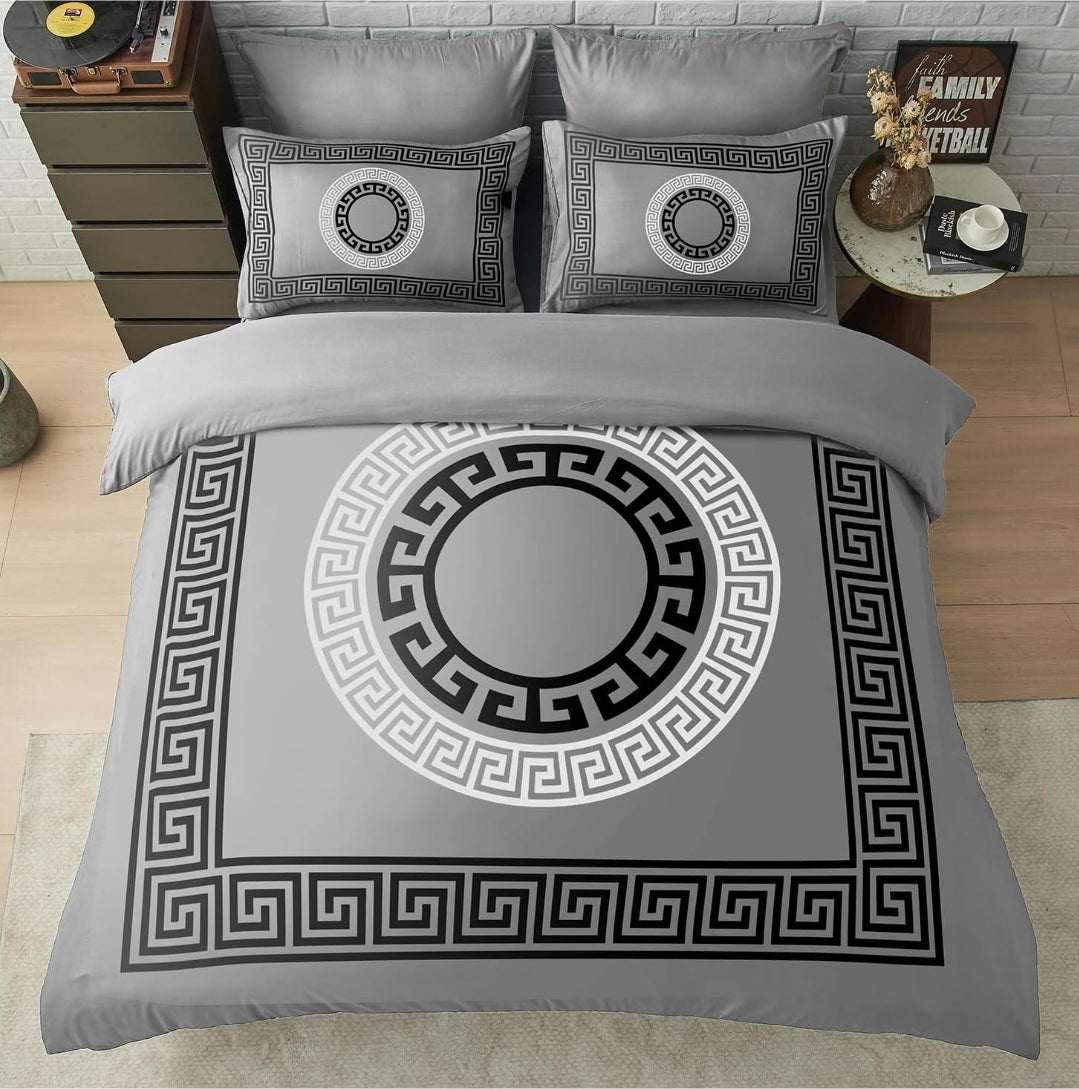 Greek Luxury Microfibre Duvet Cover & Pillowcase Set