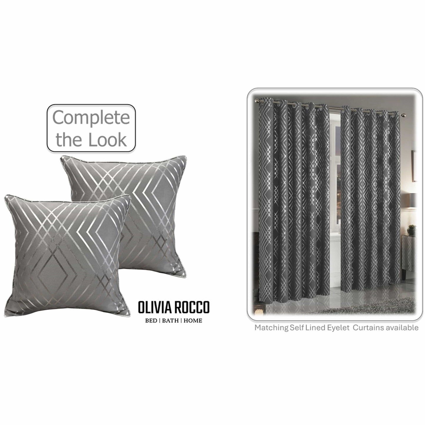 Geo Sparkle 18" Silver Foil Cushion Cover