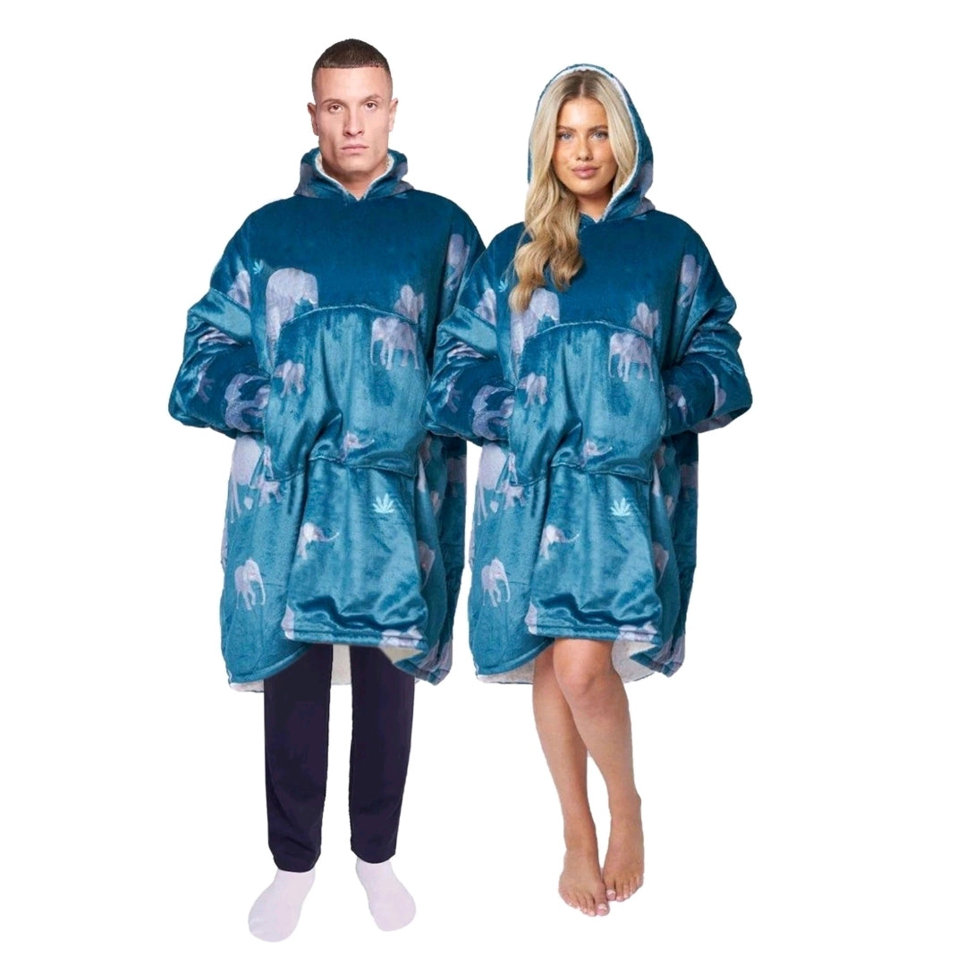 Extra Thick Oversized Sherpa Fleece Hoodie Blanket