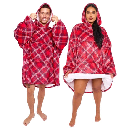 Extra Thick Oversized Sherpa Fleece Hoodie Blanket