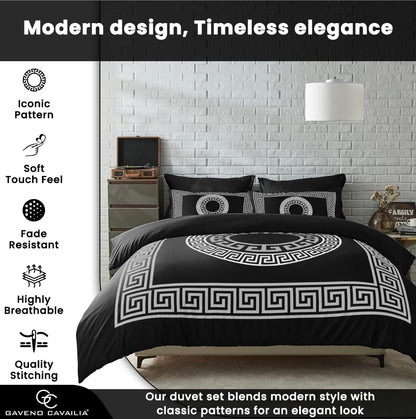 Greek Luxury Microfibre Duvet Cover & Pillowcase Set