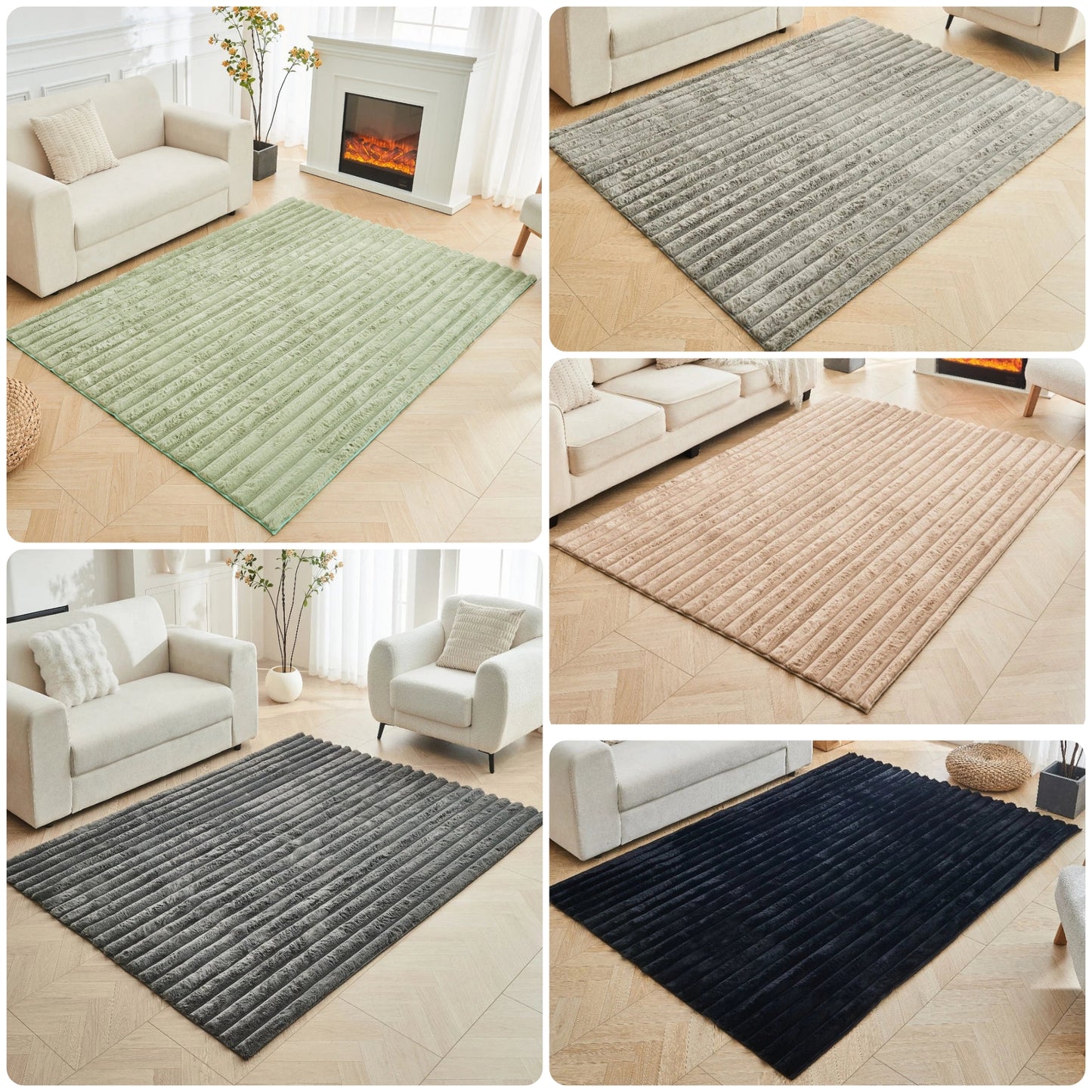 Super Soft Faux Rabbit Fur Non-Slip Rug