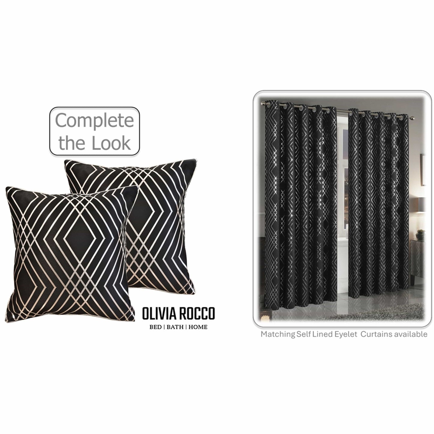 Geo Sparkle 18" Silver Foil Cushion Cover