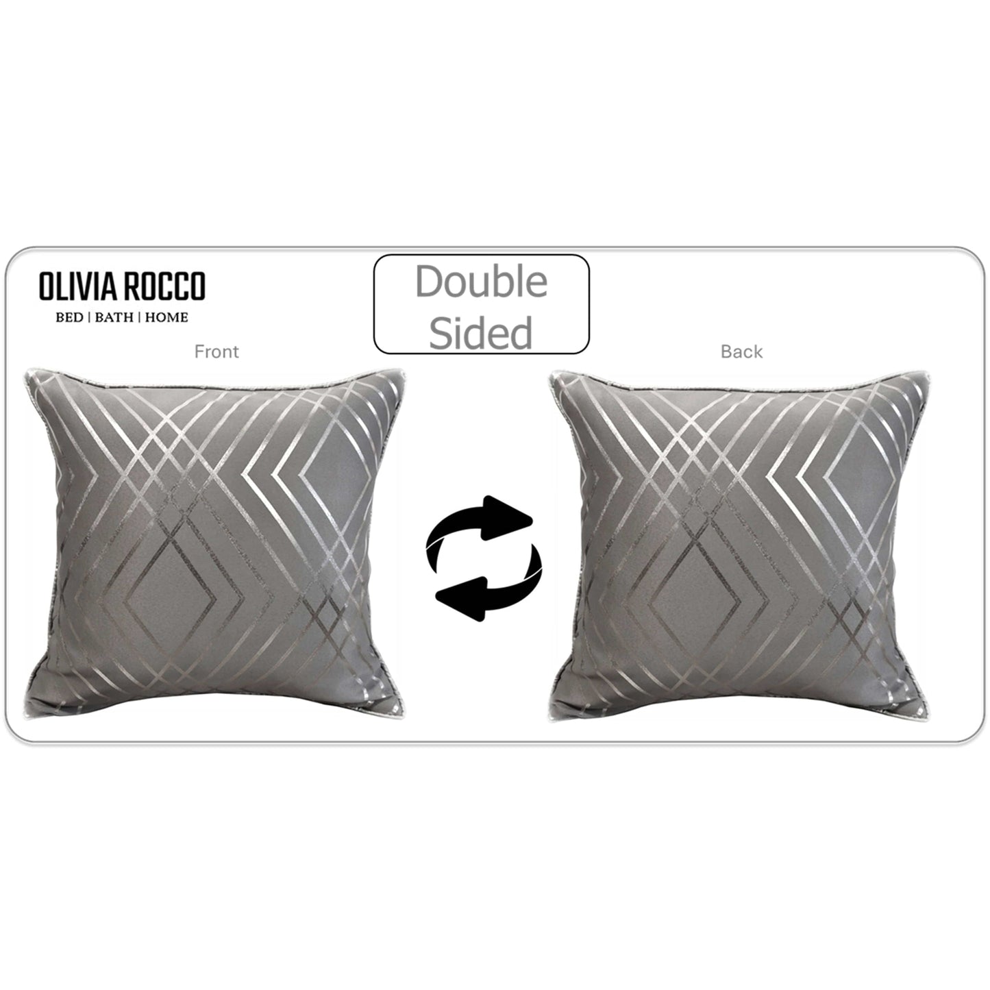 Geo Sparkle 18" Silver Foil Cushion Cover