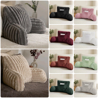 Ribbed Faux Fur Cuddle Cushion with Arms