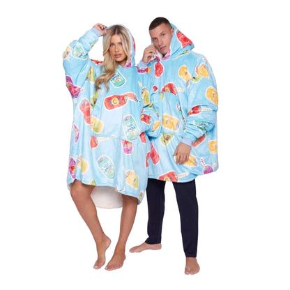 Extra Thick Oversized Sherpa Fleece Hoodie Blanket