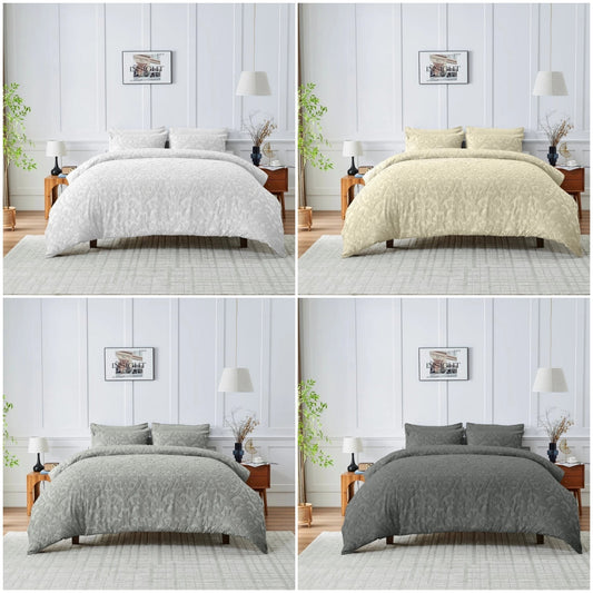 Cambi Tufted Damask Duvet Cover & Pillowcase Set