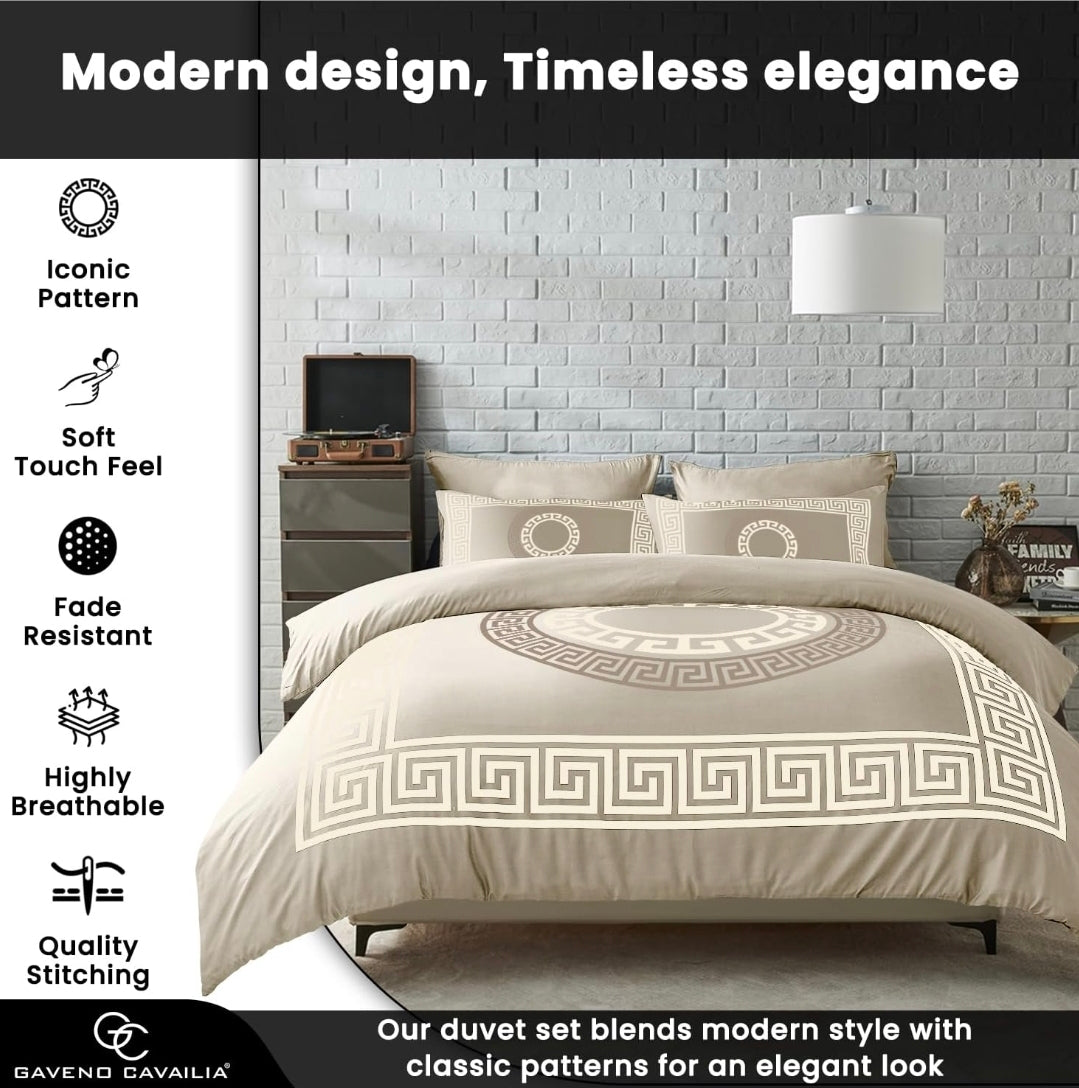 Greek Luxury Microfibre Duvet Cover & Pillowcase Set