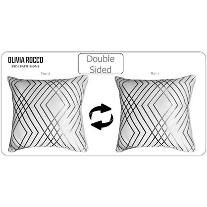 Geo Sparkle 18" Silver Foil Cushion Cover