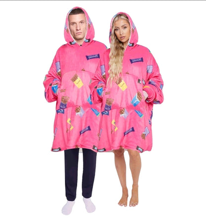 Extra Thick Oversized Sherpa Fleece Hoodie Blanket