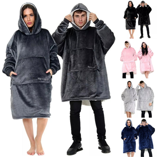 Extra Thick Oversized Sherpa Fleece Hoodie Blanket | 5 Colours
